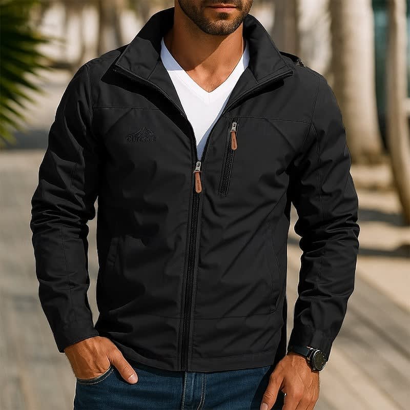 Eugene Stand Collar Zip Up Jacket