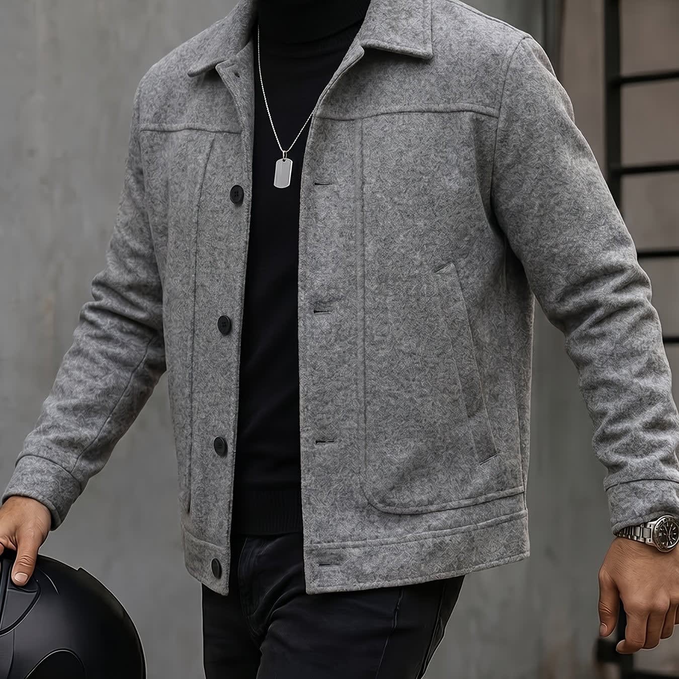 Dillon Brushed Grey Trucker Jacket_1