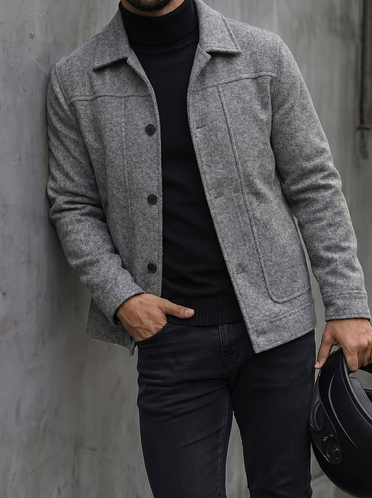 Dillon Brushed Grey Trucker Jacket