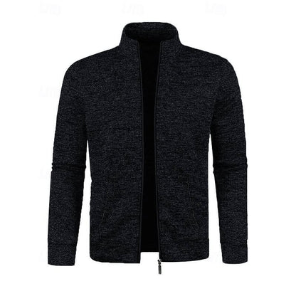 Gallagher Textured Knit Stand Collar Jacket_10