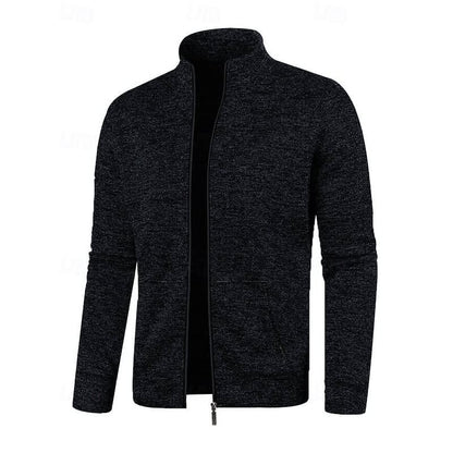 Gallagher Textured Knit Stand Collar Jacket_11