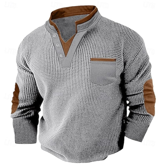 Tyson Waffle Knit Henley Sweatshirt_1