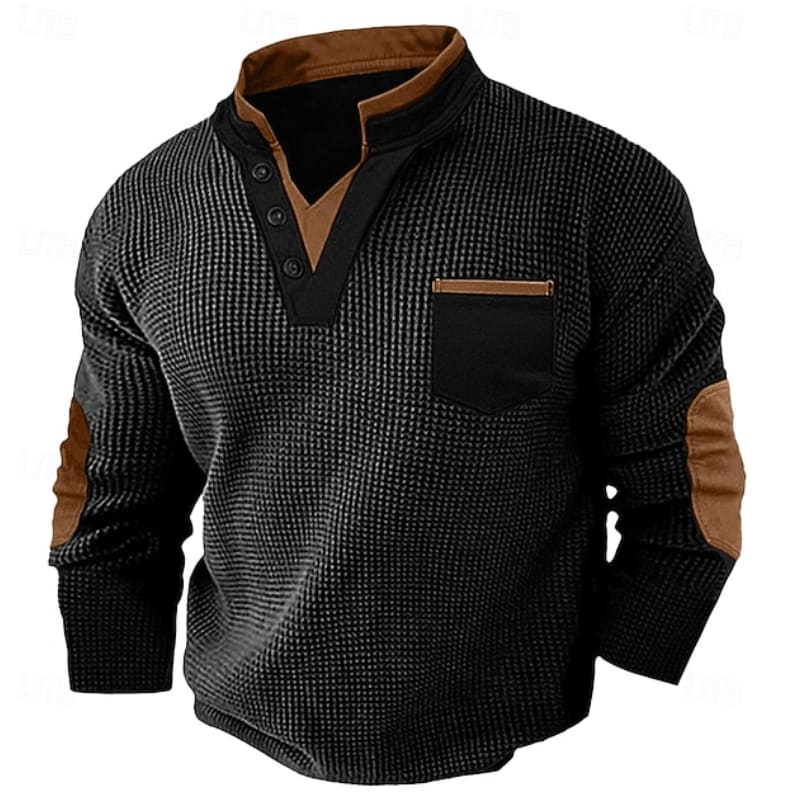Tyson Waffle Knit Henley Sweatshirt