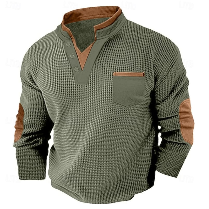 Tyson Waffle Knit Henley Sweatshirt