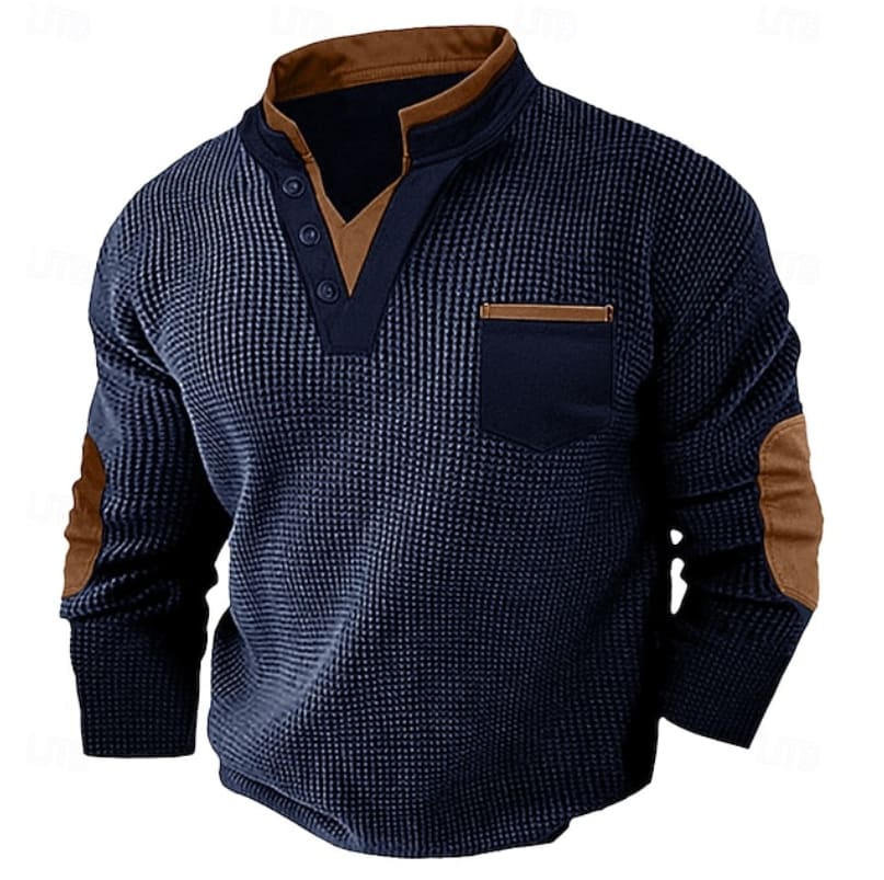 Tyson Waffle Knit Henley Sweatshirt