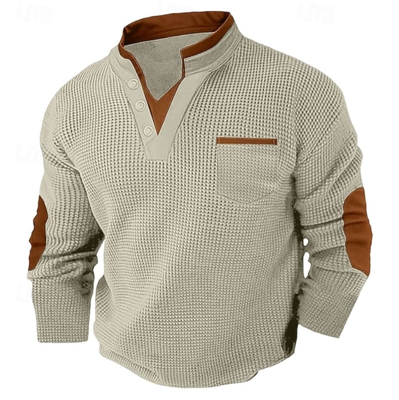 Tyson Waffle Knit Henley Sweatshirt
