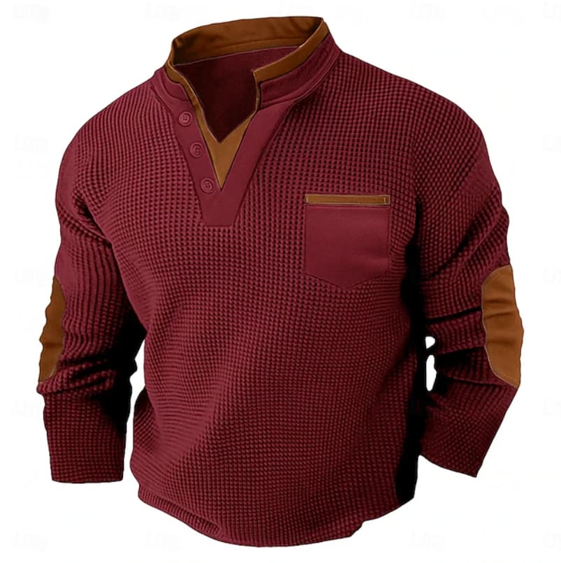 Tyson Waffle Knit Henley Sweatshirt