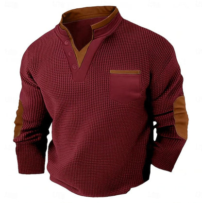 Tyson Waffle Knit Henley Sweatshirt_6