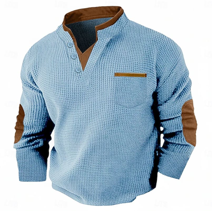 Tyson Waffle Knit Henley Sweatshirt
