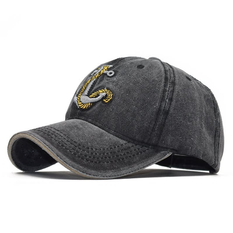 Reece Washed Cotton Anchor Baseball Cap