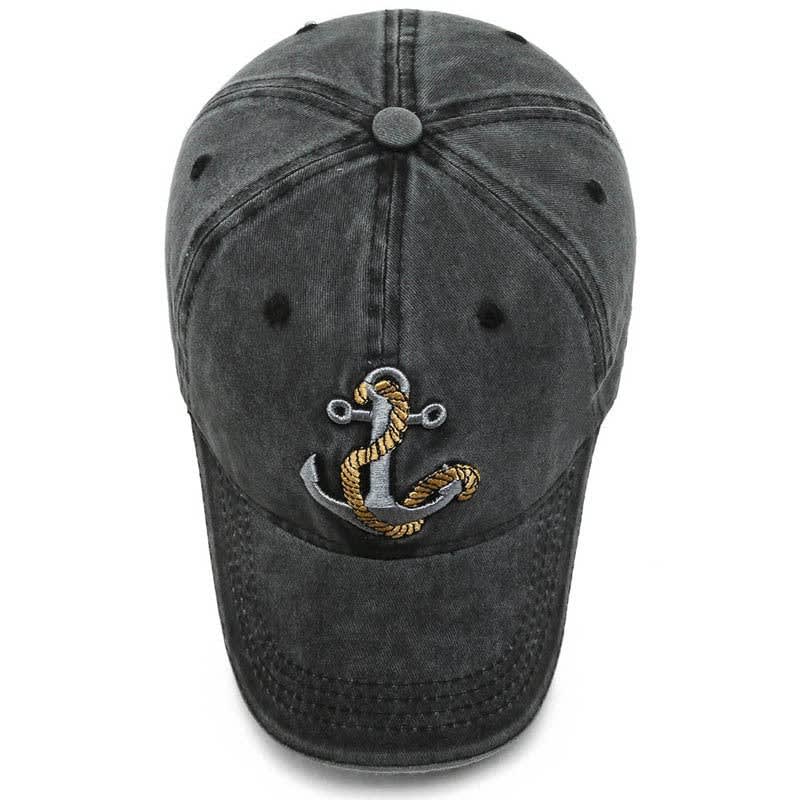 Reece Washed Cotton Anchor Baseball Cap