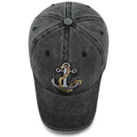 Reece Washed Cotton Anchor Baseball Cap
