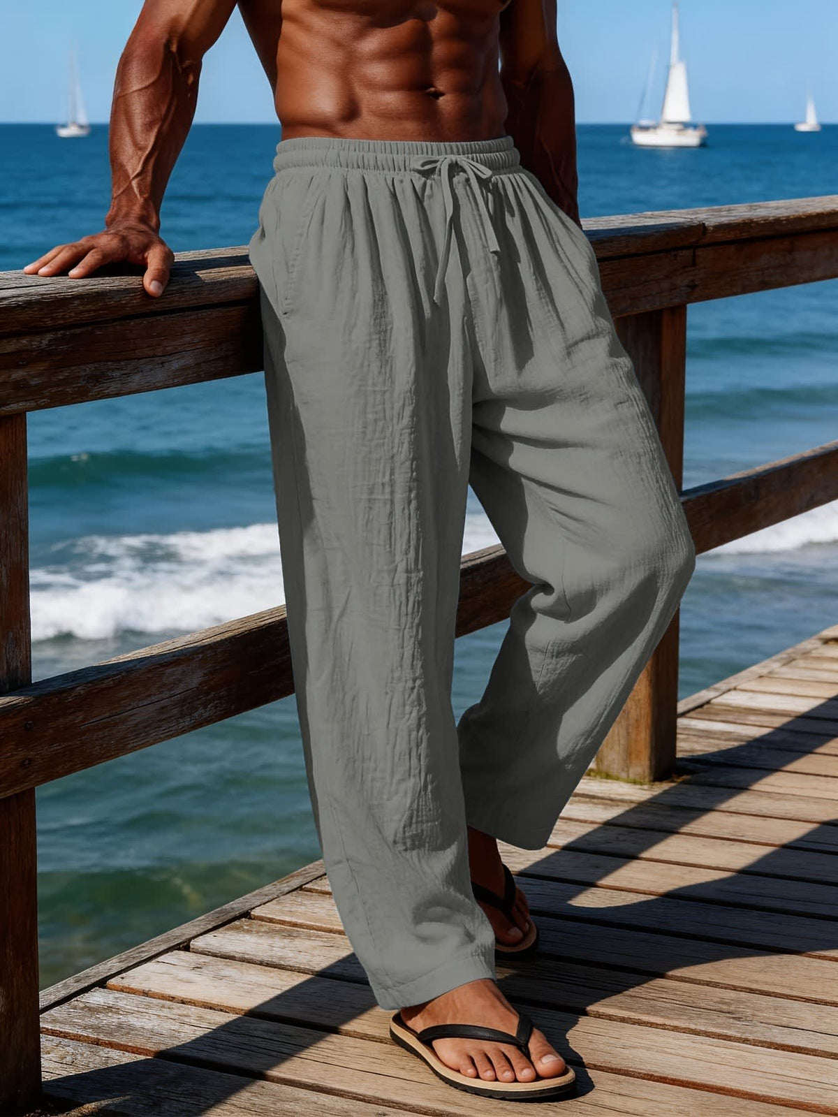 Hardy Crushed Texture Drawstring Trousers