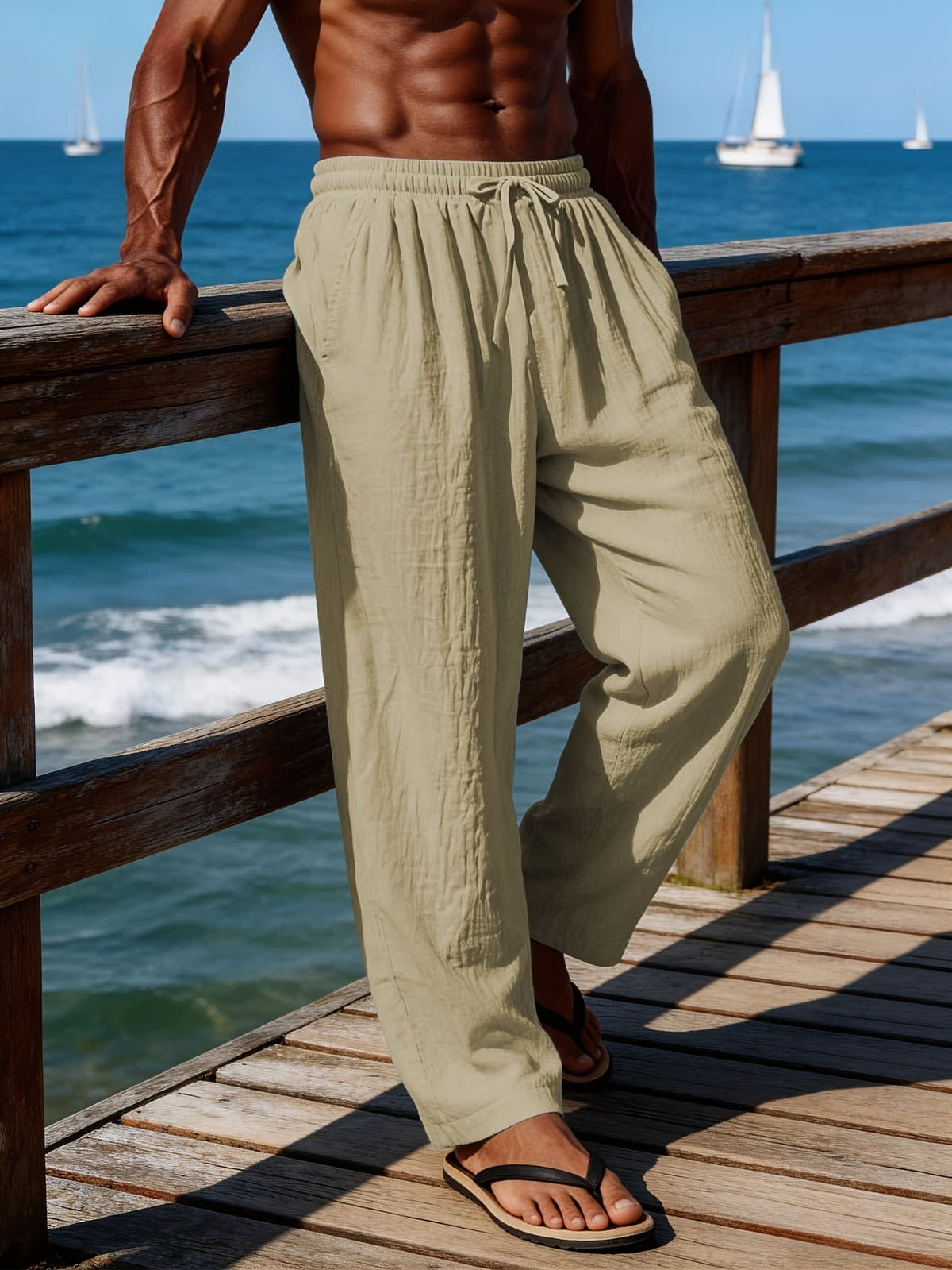 Hardy Crushed Texture Drawstring Trousers