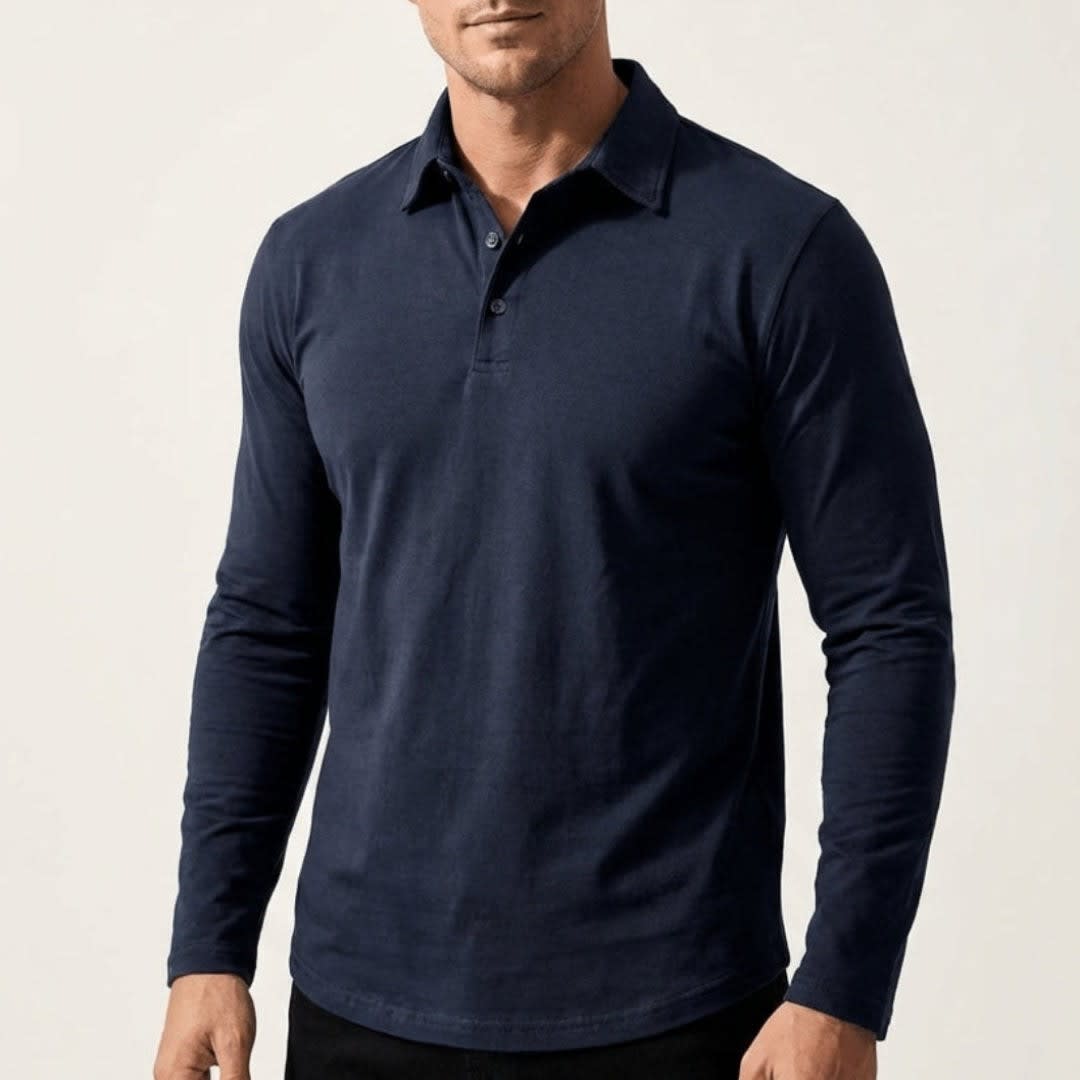 Robinson Stretch Cotton Long Sleeve Polo