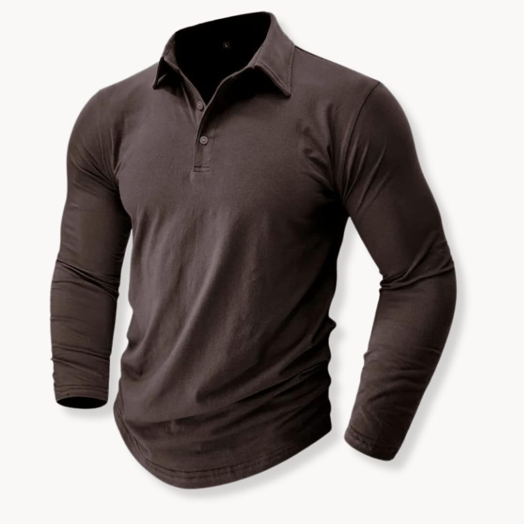 Robinson Stretch Cotton Long Sleeve Polo