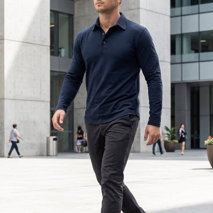 Robinson Stretch Cotton Long Sleeve Polo_2