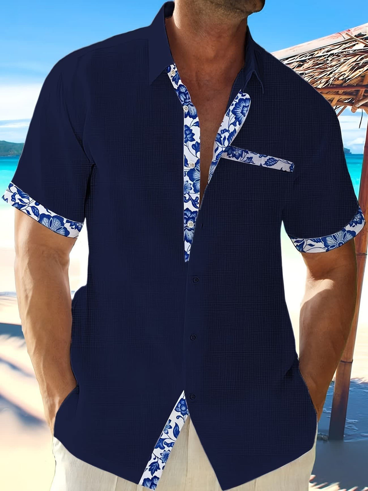 Holden Floral Trim Short Sleeve Shirt