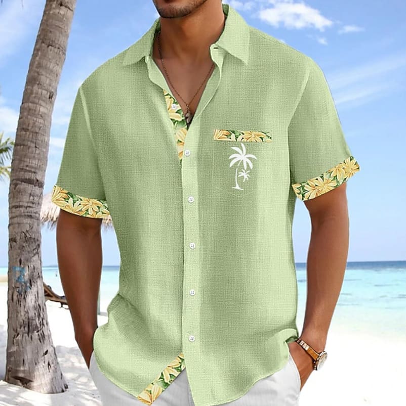 Talbot Palm Embroidered Short Sleeve Shirt
