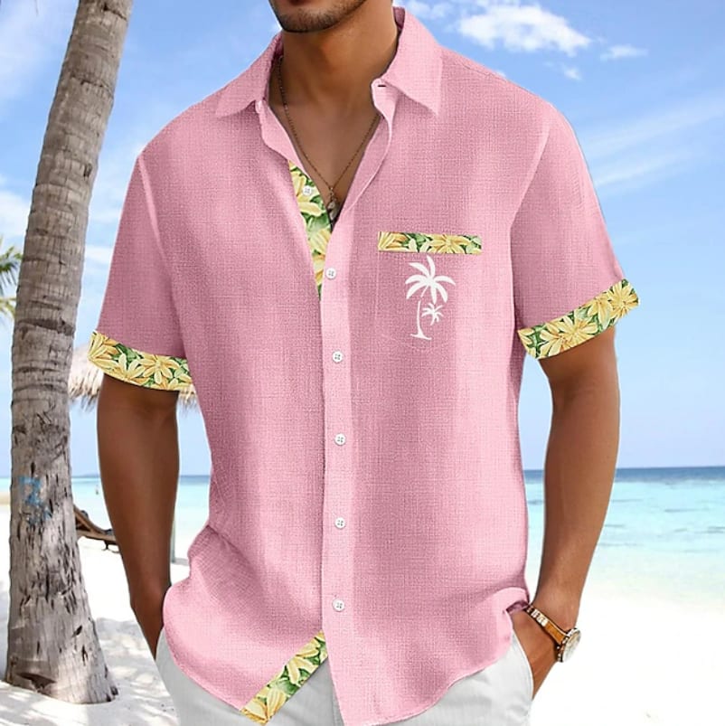 Talbot Palm Embroidered Short Sleeve Shirt