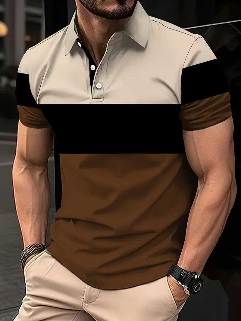 Victor Color Block Short Sleeve Polo_1