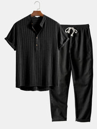 Cullen Pinstripe Linen Blend Two Piece Set