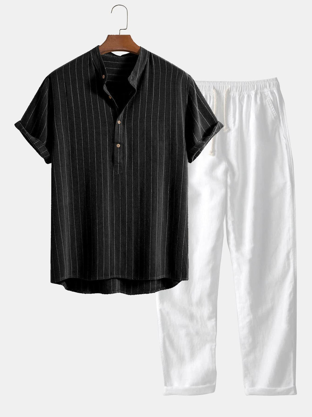 Cullen Pinstripe Linen Blend Two Piece Set