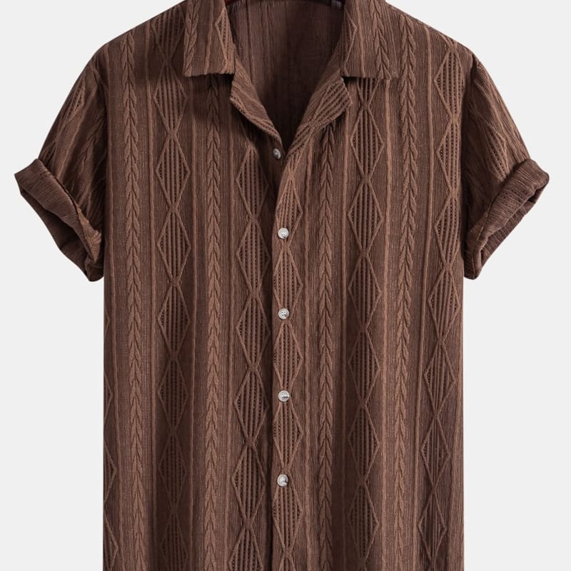 Bennett Textured Open Collar Shirt_1