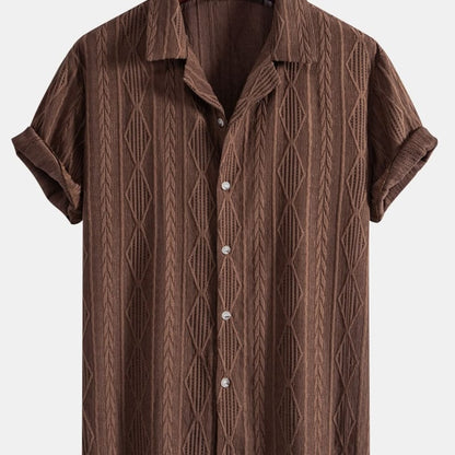 Bennett Textured Open Collar Shirt_1