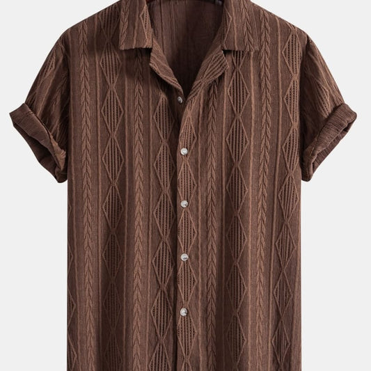 Bennett Textured Open Collar Shirt_1