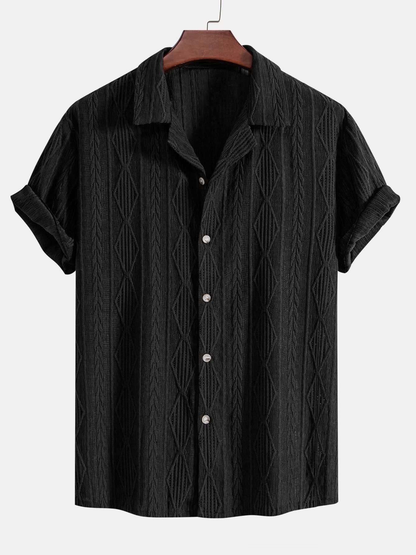 Bennett Textured Open Collar Shirt_10