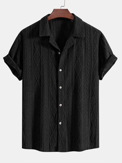 Bennett Textured Open Collar Shirt_10