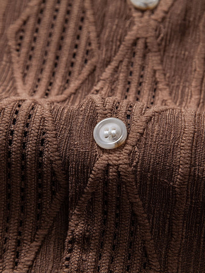 Bennett Textured Open Collar Shirt_5