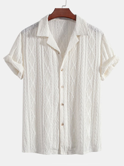Bennett Textured Open Collar Shirt_8