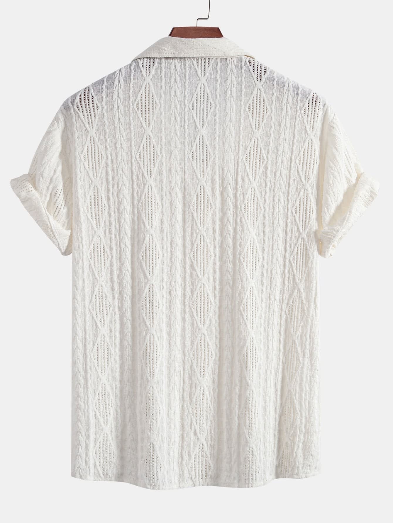 Bennett Textured Open Collar Shirt_9