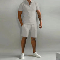 Knox Zip Collar Polo and Shorts Set