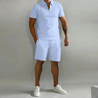Knox Zip Collar Polo and Shorts Set