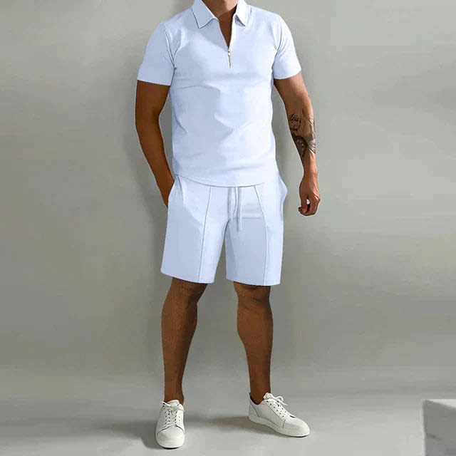 Knox Zip Collar Polo and Shorts Set