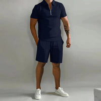 Knox Zip Collar Polo and Shorts Set