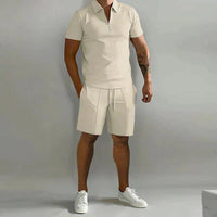 Knox Zip Collar Polo and Shorts Set
