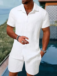 Dominic Basket Weave Shirt and Shorts Set