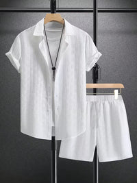 Dominic Basket Weave Shirt and Shorts Set