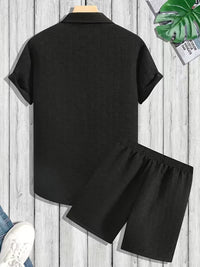 Dominic Basket Weave Shirt and Shorts Set
