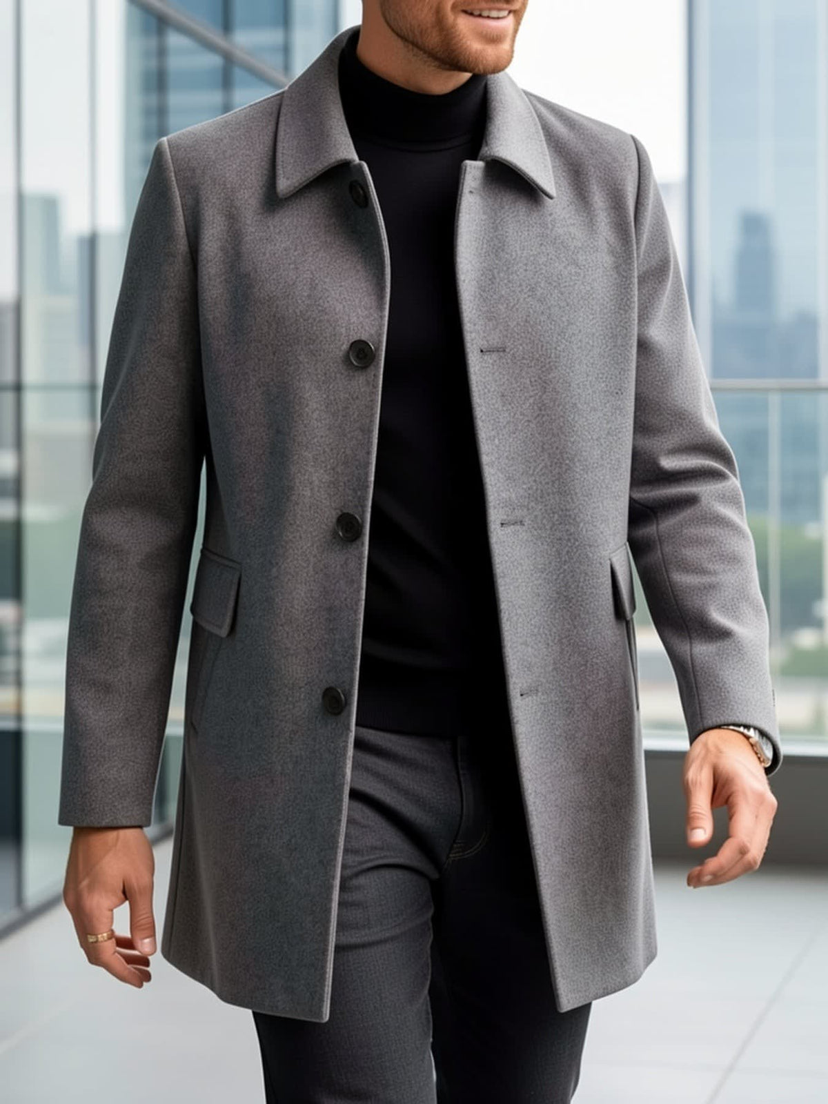 Fitzgerald Longline Single Breasted Overcoat