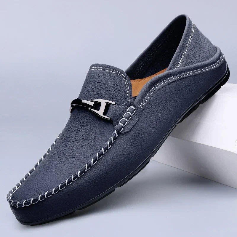 Jonah Pebbled Leather Bit Loafers_1