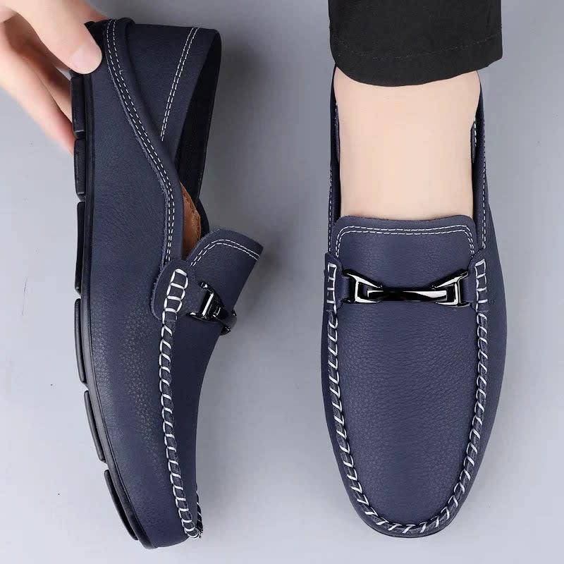 Jonah Pebbled Leather Bit Loafers_2