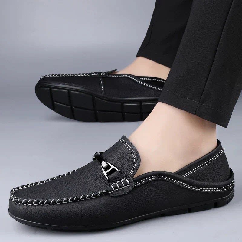 Jonah Pebbled Leather Bit Loafers_5