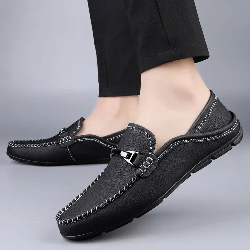 Jonah Pebbled Leather Bit Loafers_6