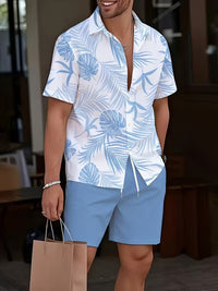 Mack Palm Print Shirt and Shorts Set