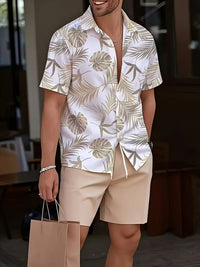Mack Palm Print Shirt and Shorts Set
